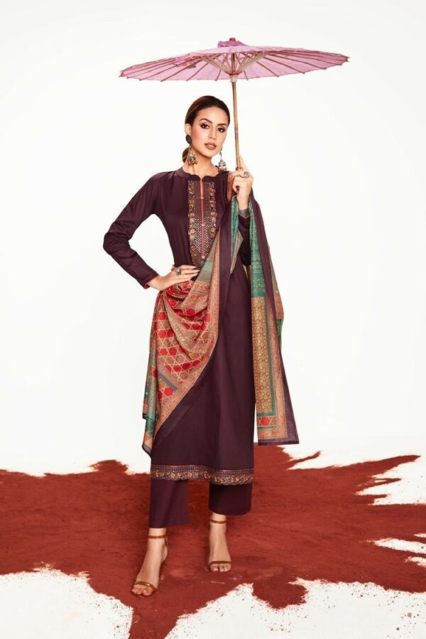 Mumtaz Patola 33006 - Pure Jam Satin With Neck & Daman Embroidery Suit