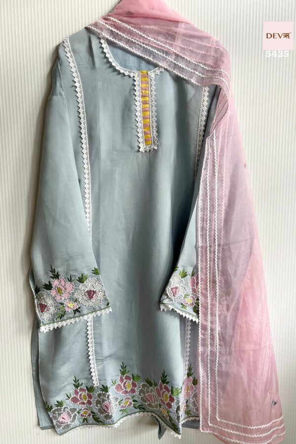 Pure Roman Silk With Beautiful Thread Work Suit