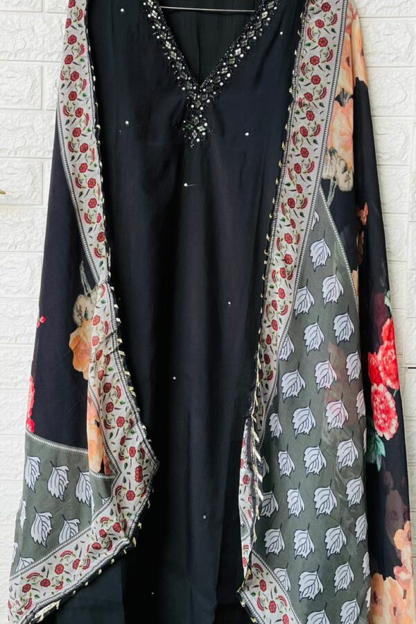 Pure Muslin With Elegant Handwork Embroidery Suit