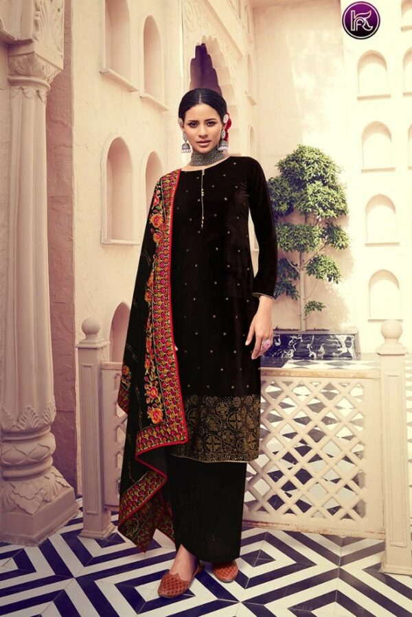 Kala Heaven 1001 - Fine Velvet With Swarovski Embroidery Suit