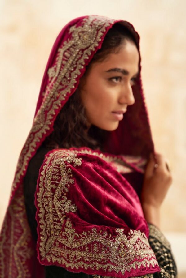 Mumtaz Noorjahan Velvet 41006 - Pure Viscose Velvet With Heavy Embroidery Suit