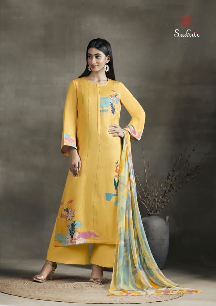 Sahiba Aza 370 - Cotton Satin With Handwork Embroidery Suit