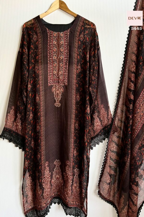 Pure Organza Printed Pakistani With Lace Work Suit