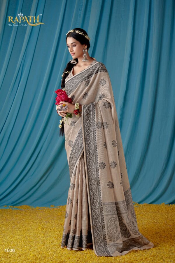 RajPath Meera 1006 - Beautiful Traditional Wear Lucknowi Linen Saree