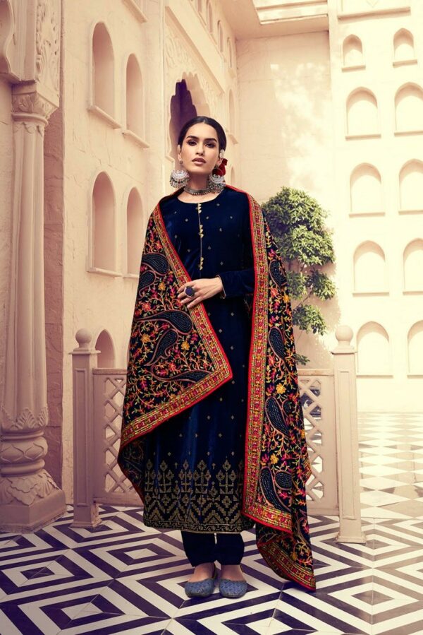 Kala Heaven 1001 - Fine Velvet With Swarovski Embroidery Suit