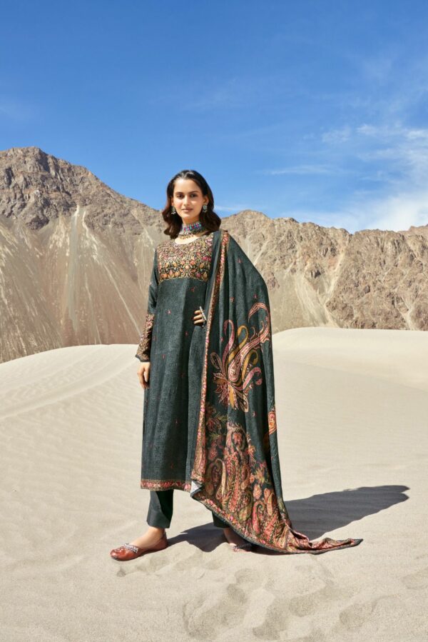 Rupali Noori 1006 - Pure Viscose Pashmina Digital Print With Handwork Suit
