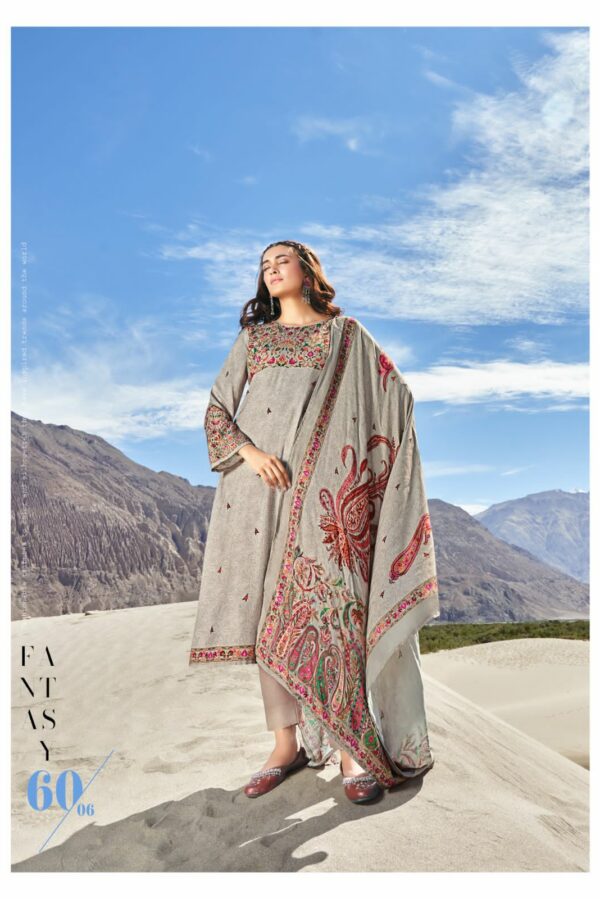 Rupali Noori 1006 - Pure Viscose Pashmina Digital Print With Handwork Suit