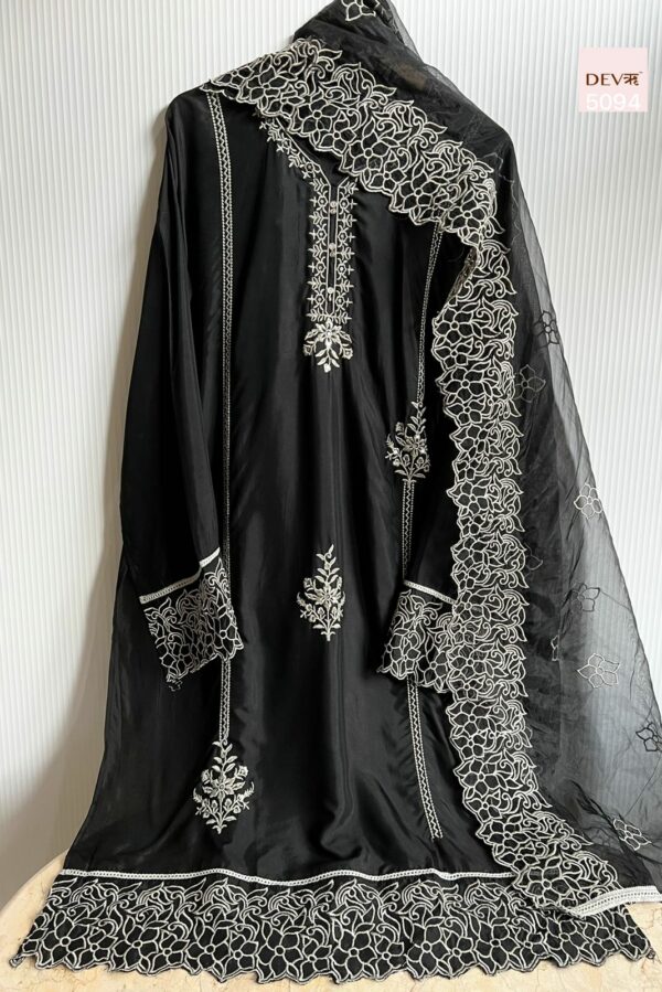 Russian Silk With Beautiful Digital Printed Neckline Suit