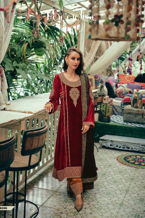 Aiqa Northern Ray 8201 - Pure Velvet With Fancy Work Suit