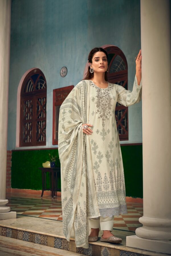 Rupali Orchid 1301 - Pure Muslin Digitally Printed With Organza Embroidered Cording Patchwork Suit
