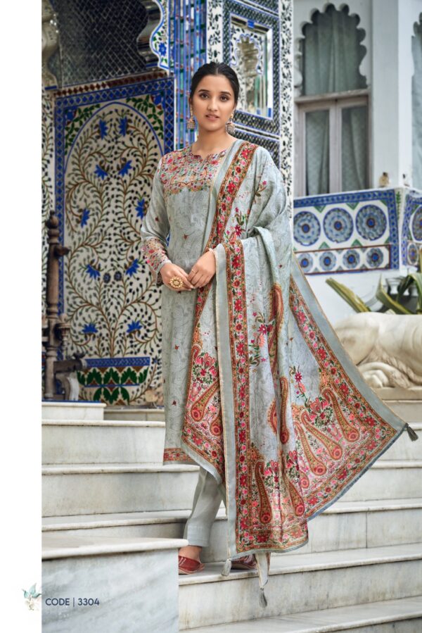 Rupali Fashion 3301 - Pure Muslin Digital Printed With Embroidery Suit