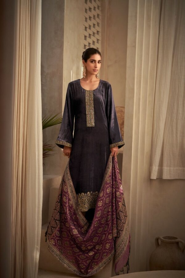 Kesar Zeel 8004 - Pure Viscose Plush Velvet With Elegant Embroidery Suit