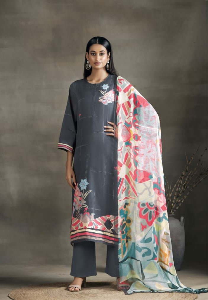 Sahiba Aza 375 - Cotton Satin With Handwork Embroidery Suit