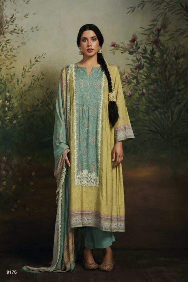 Kimora Samah 9178 - Pure Pashmina Digital Printed Embroidered Suit