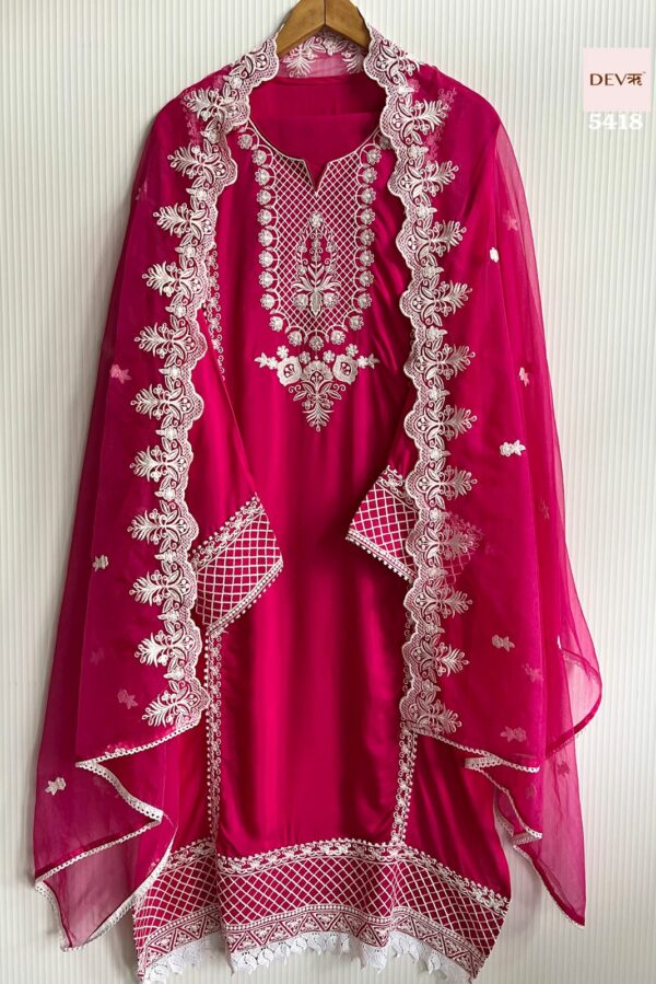 Pure Muslin With Beautiful Threadwork Embroidery Suit
