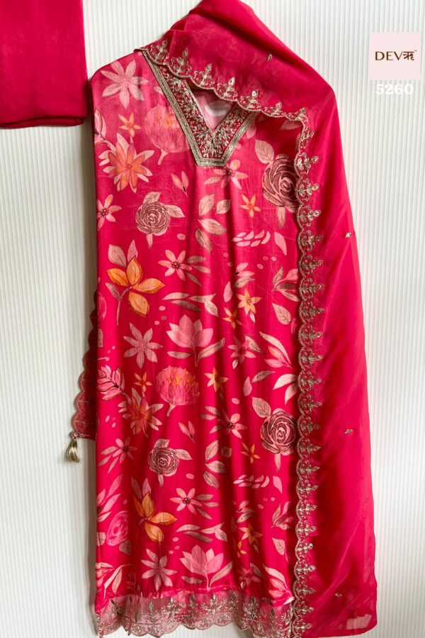 Pure Natural Crepe With Beautiful Digital Print Neckline Suit