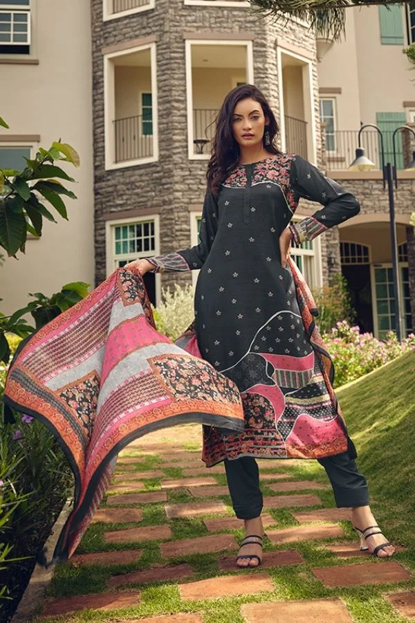 PRM Anjum 5251 - Pure Muslin Silk Digital Prints With Heavy Khatli Work Suit