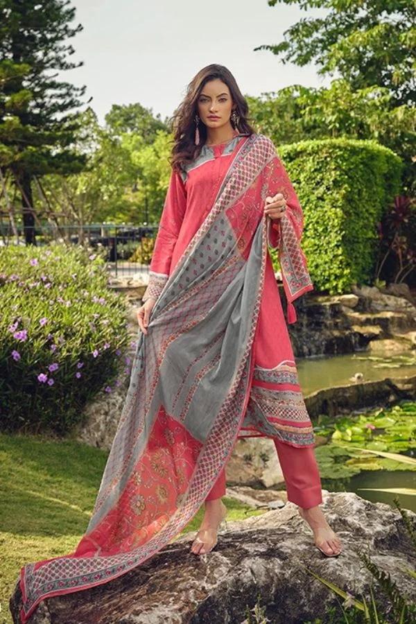 PRM Anjum 5254 - Pure Muslin Silk Digital Prints With Heavy Khatli Work Suit