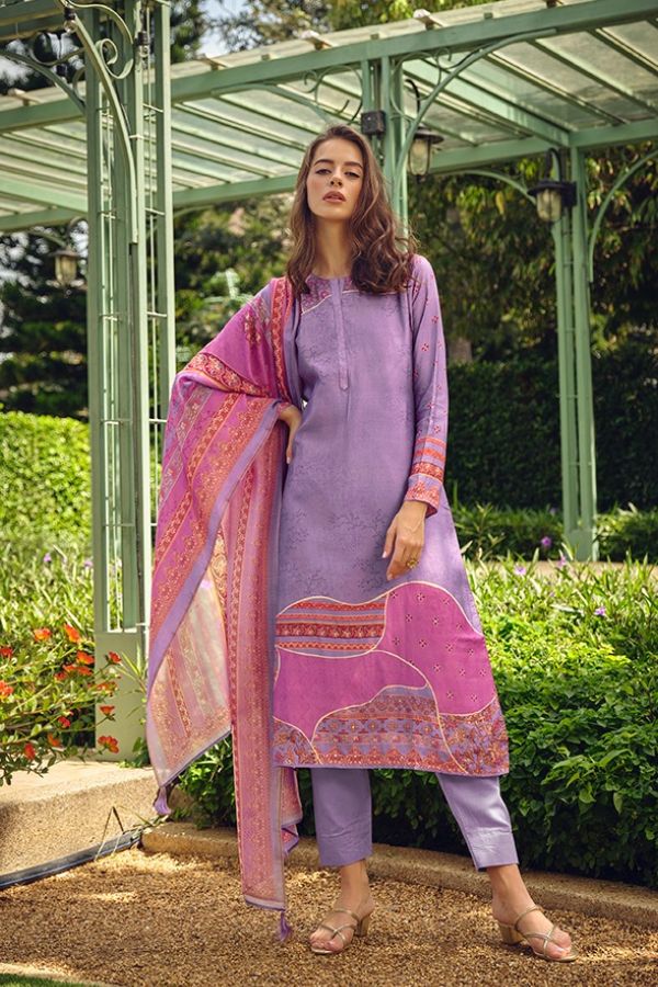 PRM Anjum 5256 - Pure Muslin Silk Digital Prints With Heavy Khatli Work Suit