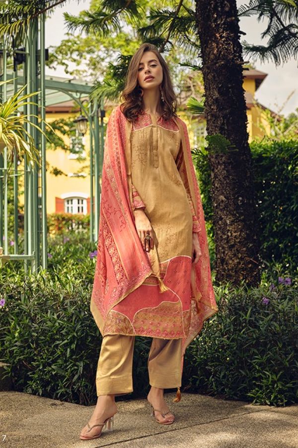 PRM Anjum 5257 - Pure Muslin Silk Digital Prints With Heavy Khatli Work Suit