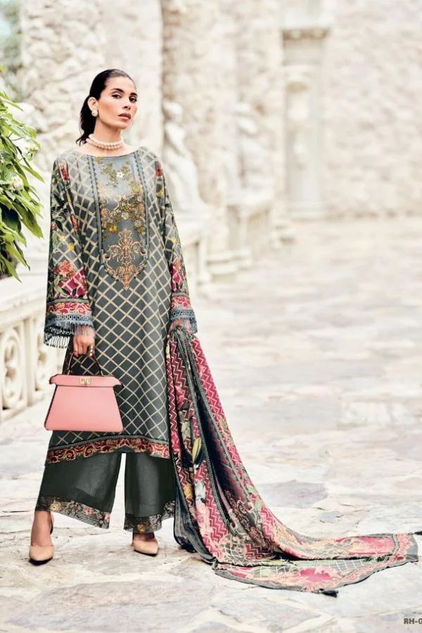 Varsha Rahi RH05 - Modal Silk Printed with Embroidery Laces Suit