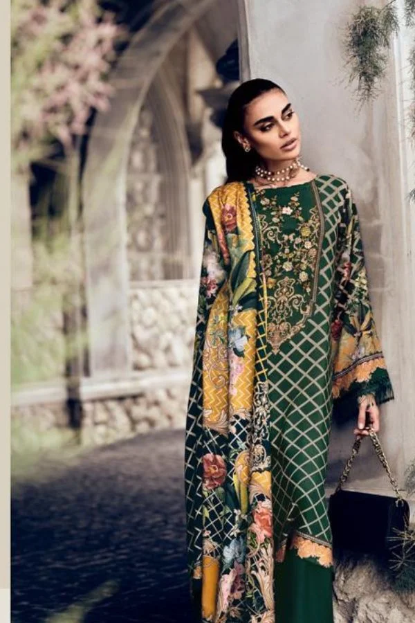 Varsha Rahi RH02 - Modal Silk Printed with Embroidery Laces Suit