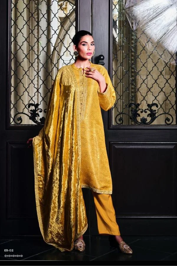 Varsha Kaira KR06 - Khinkhab Woven Solid With Embroidery Suit