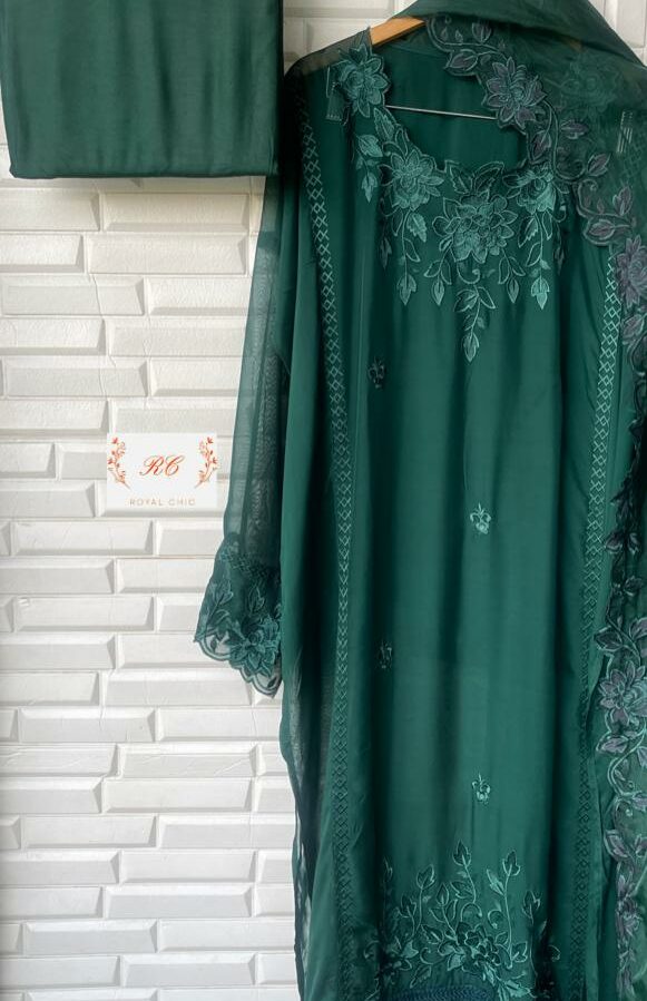 Organza With Resham & Cutwork Embroidery Suit