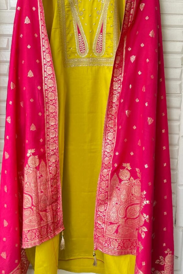 Silk With Zari, Sequence & Resham Embroidery Suit