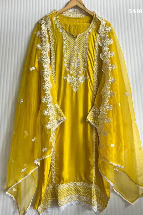Pure Muslin With Beautiful Threadwork Embroidery Suit