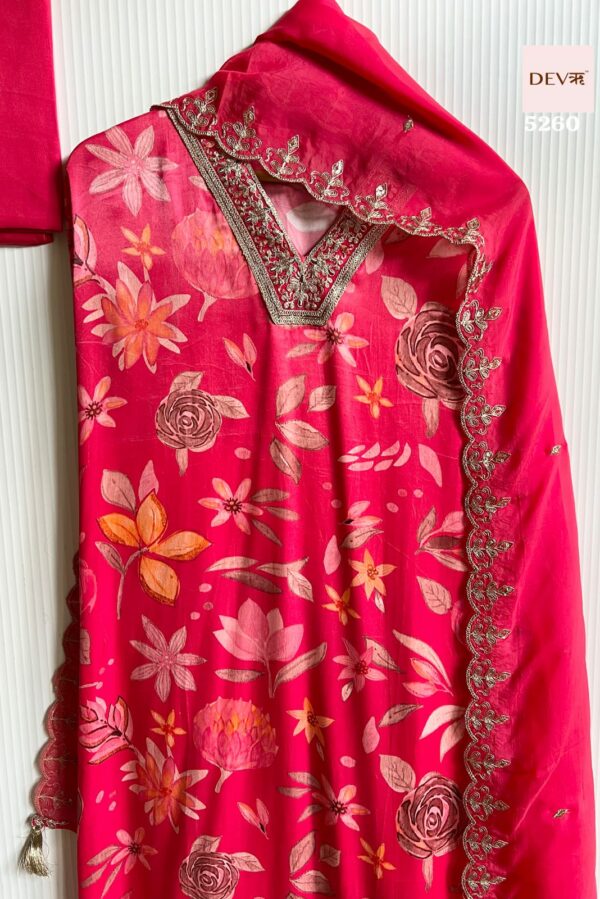 Pure Natural Crepe With Beautiful Digital Print Neckline Suit