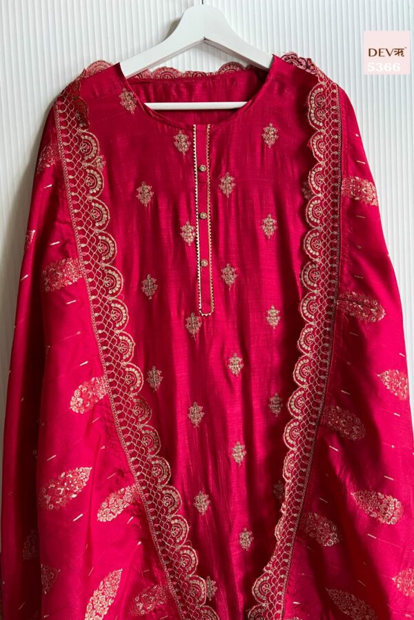 Pure Russian Silk With Elegant Thread & Sequence Embroidery Suit