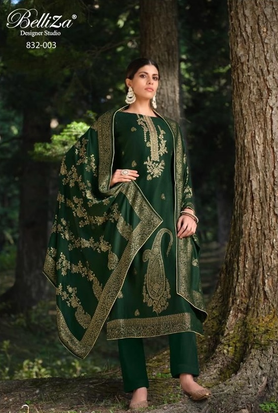 Belliza Zarah 006 - Pure Viscose Pashmina Jacquard With Embroidery Suit