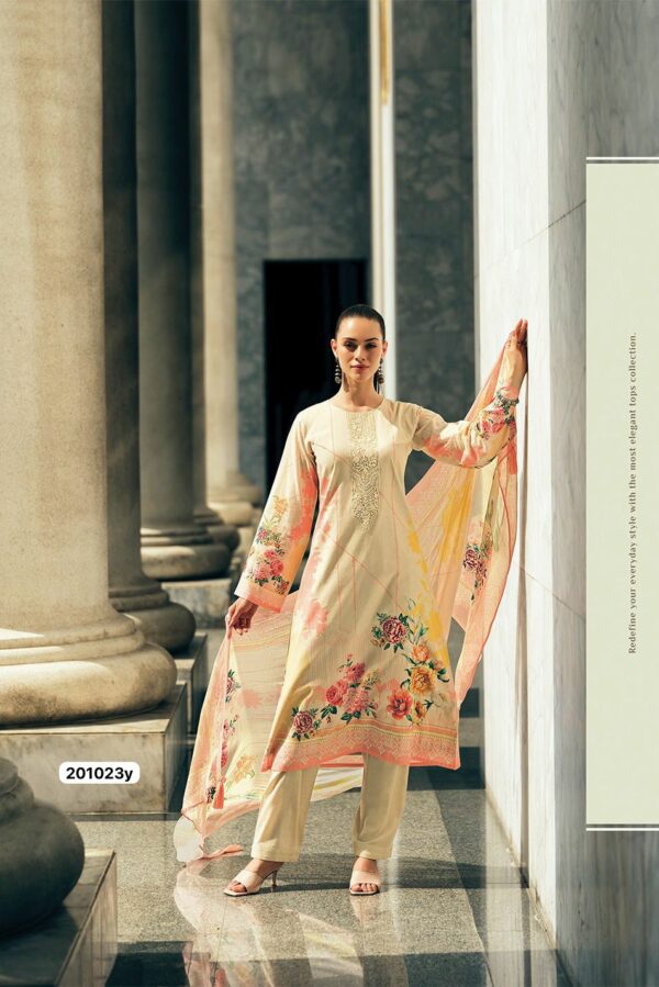 Sadhana Rambhia 108 - Viscose Pashmina Digitally Printed With Fancy Work Suit