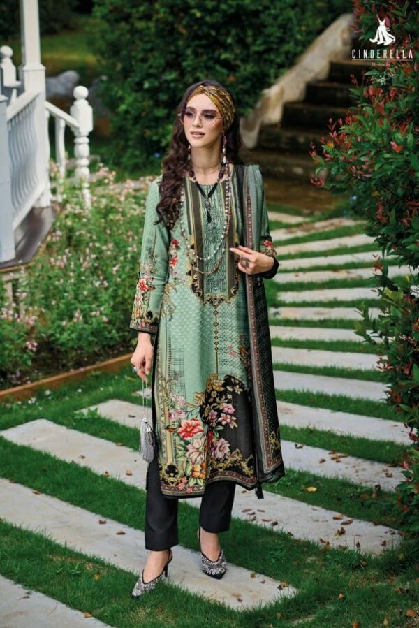 Cinderella Ibaadat 10390 - Pure Viscose Pashmina Digital Print With Embroidery Suit