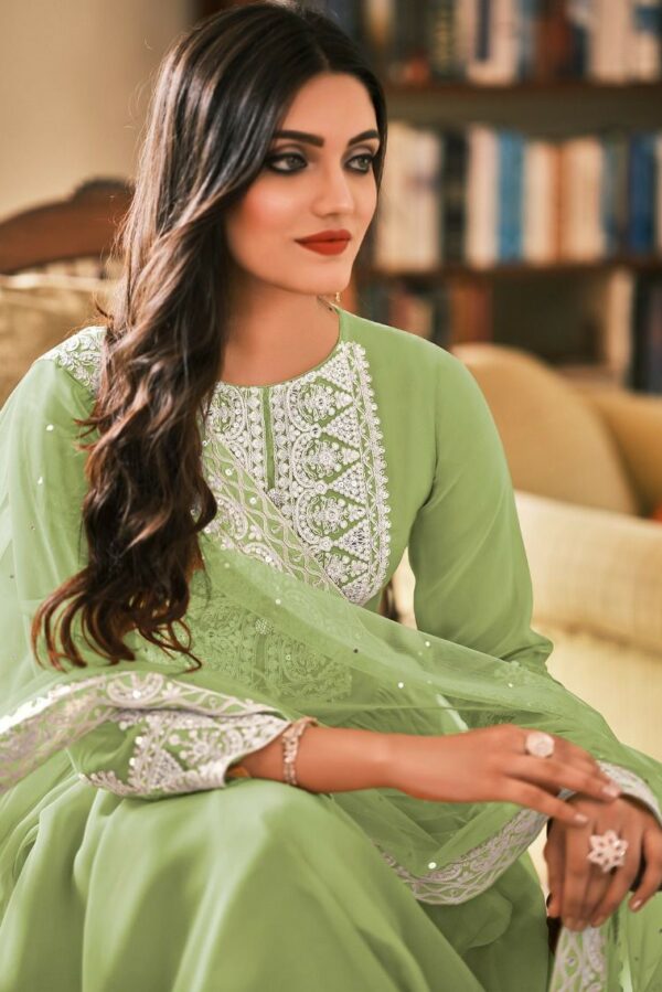 Zaveri Dil Noor 1342E - Georgette With Embroidery Work Stitched Suit