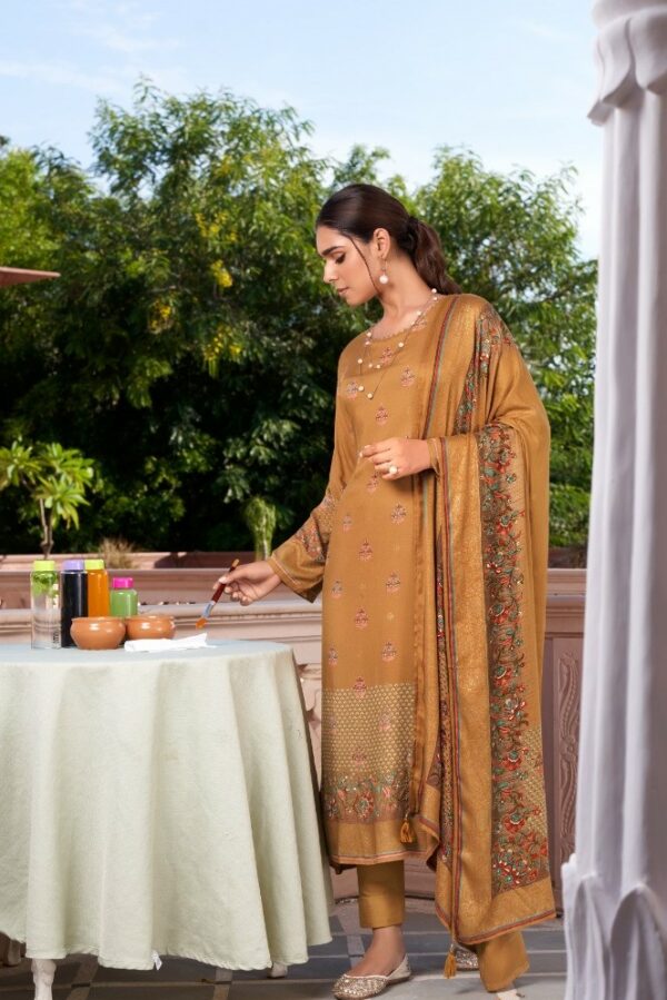 Rupali Glitter 1506 - Pure Viscose Pashmina Digital Printed With Handwork Suit