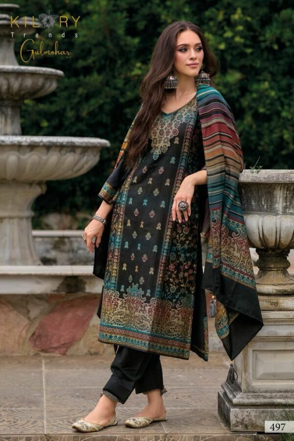 Kilory Gulmohar 491 - Pure Handloom Weaving Pashmina Suit