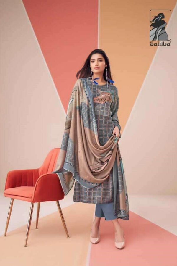 Sahiba Shaya 278 - Pashmina Twill Digital Print Handwork & Treadle Work Suit