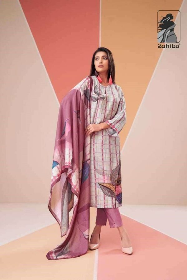 Sahiba Shaya 278 - Pashmina Twill Digital Print Handwork & Treadle Work Suit