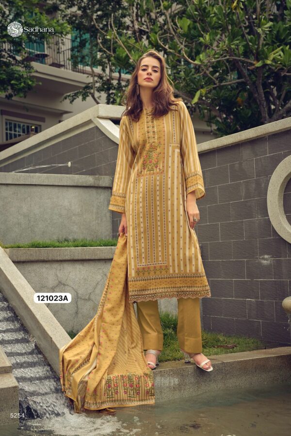 Sadhana Aasaib 5255 - Viscose Pashmina Digital Print With Fancy Work Suit