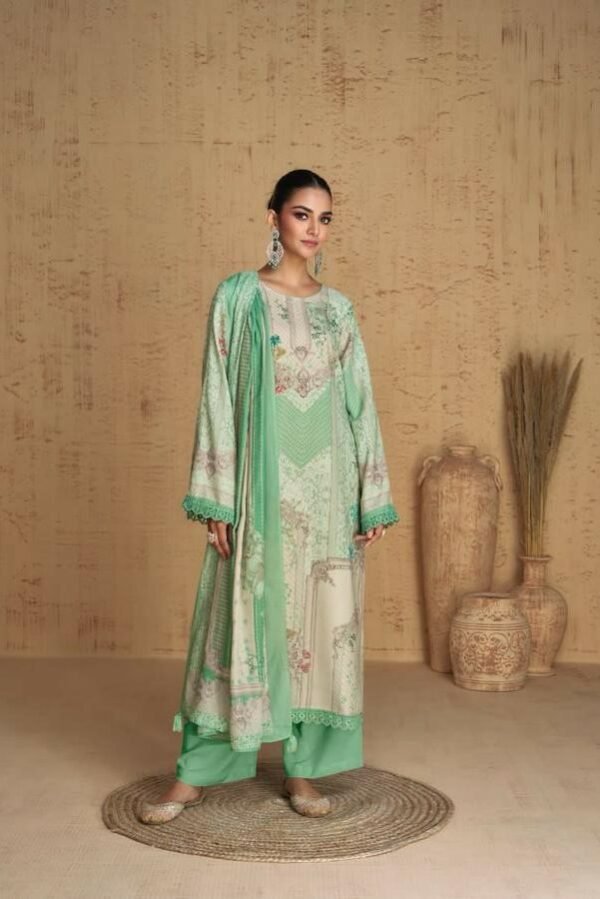 Kesar Aarambh 86004 - Pure Pashmina Digital Print With Laces Suit