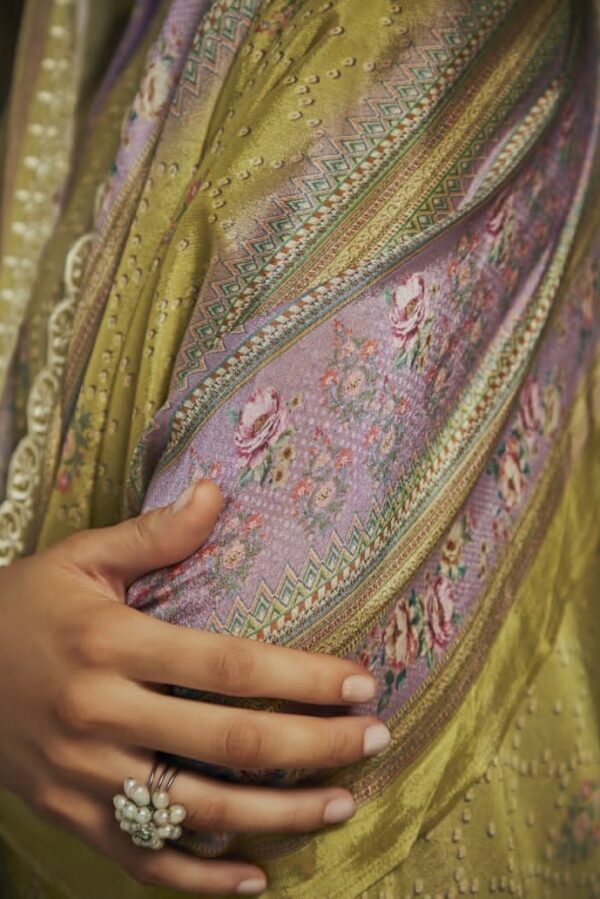 Kimora Samah 9178 - Pure Muslin Silk Printed & Embroidered Suit