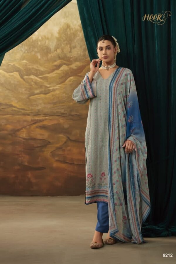 Kimora Jhilmil 9212 - Pure Muslin Silk With Digital Printed With Work Suit
