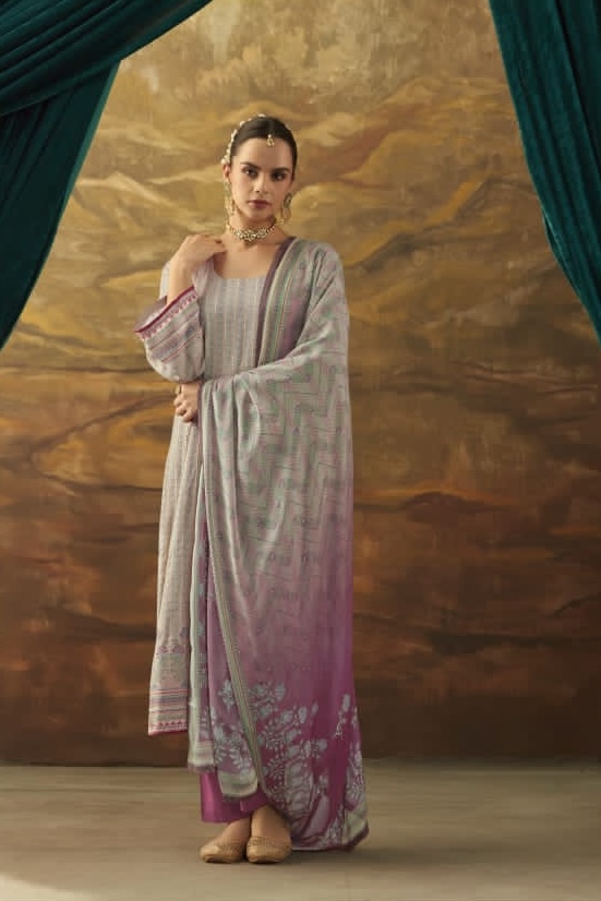 Kimora Jhilmil 9213 - Pure Muslin Silk With Digital Printed With Work Suit