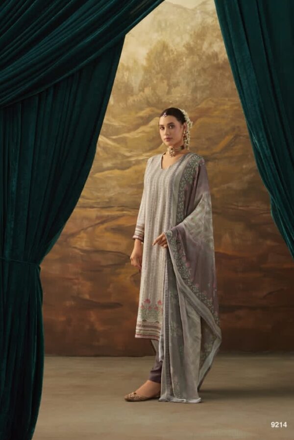 Kimora Jhilmil 9214 - Pure Muslin Silk With Digital Printed With Work Suit