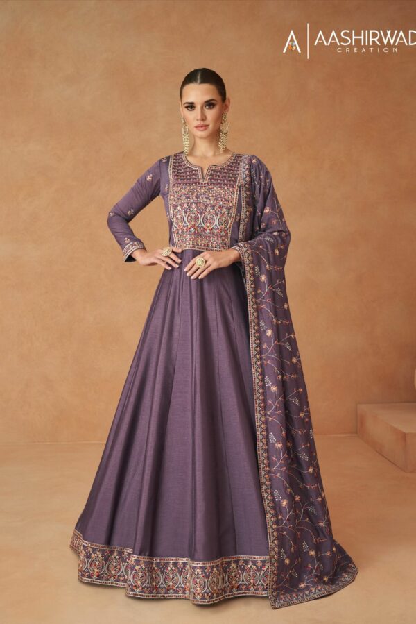 Aashirwad Mastani 9804 - Premium Silk With Work Stitched Dress