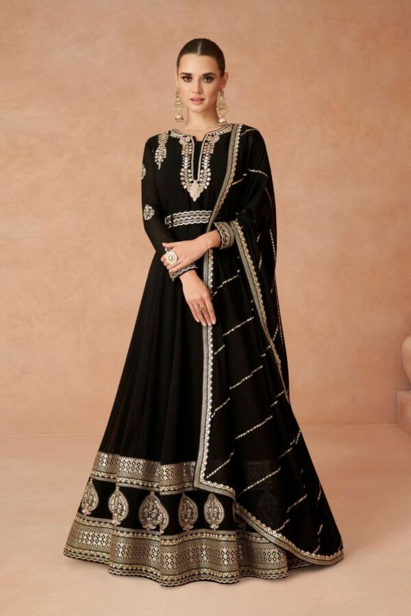 Aashirwad Andaz 9812 - Real Georgette With Work Stitched Dress