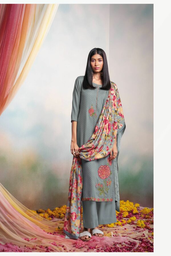 Ganga Fayra C1610 - Premium Wool Pashmina With Handwork Suit