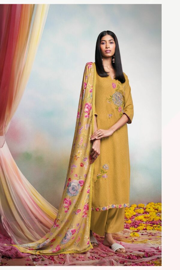 Ganga Fayra C1610 - Premium Wool Pashmina With Handwork Suit